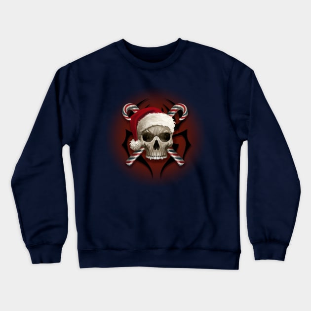 Christmas Skull Crewneck Sweatshirt by Mystik Media LLC